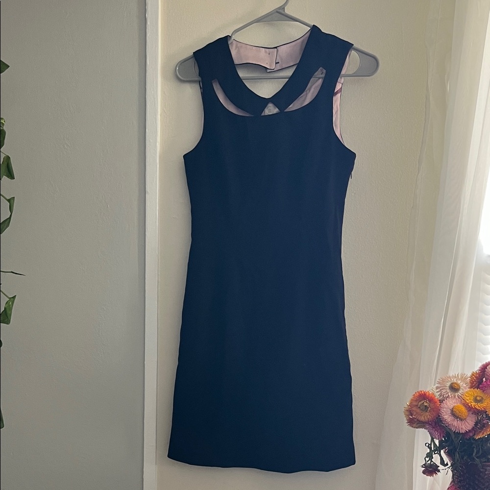Anthropologie Black and Pink Mini Dress - Picture 1 of 9